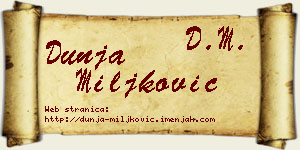 Dunja Miljković vizit kartica